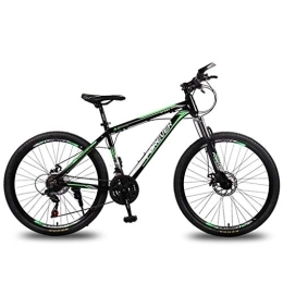 Kays Bike Kays 24 / 26" Mountain Bicycles 21 Speeds Unisex MTB Bike Lightweight Aluminum Alloy Frame Front Suspension Double Disc Brake (Color : Green, Size : 26'')