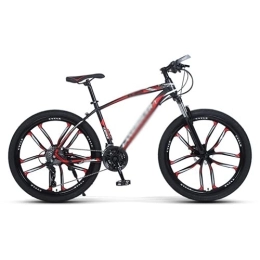 Kays Bike Kays 26 Inch Mountain Bike 21 / 24 / 27-Speed Carbon Steel Frame Bicycle With Double Disc Brake Urban Bicycle For Adults Mens Womens(Size:21 Speed, Color:Red)