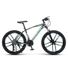 Kays Bike Kays 26 Inch Mountain Bike 21 / 24 / 27-Speed Carbon Steel Frame Bicycle With Double Disc Brake Urban Bicycle For Adults Mens Womens(Size:24 Speed, Color:Green)