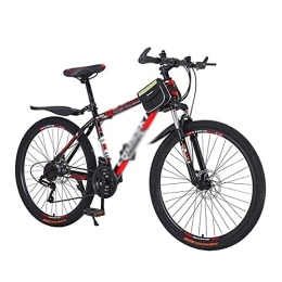 Kays Bike Kays 26 Inch Mountain Bike With Carbon Steel MTB Bicycle Dual Disc Brake Suspension Fork Cycling Urban Commuter City Bicycle(Size:27 Speed, Color:Red)