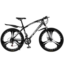 Kays Bike Kays 26 Inch Mountain Bikes, 21 / 24 / 27-Speed Suspension Fork MTB, High-Tensile Carbon Steel Frame Mountain Bicycle With Dual Disc Brake For Men And Women(Size:21 Speed, Color:Black)