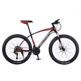 Kays Bike Kays Front Suspension Mens Bicycle 21 / 24 / 27 Speed 26" Wheels Dual Disc Brakes Mountain Bikes For Adult For A Path, Trail & Mountains(Size:24 Speed, Color:Red)