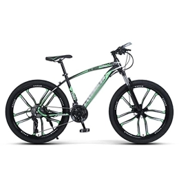 Kays Bike Kays Mountain Bike 21 / 24 / 27 Speed Bicycle 26 Inches Mens MTB Disc Brakes High-carbon Steel Frame With Lockable Suspension Fork(Size:21 Speed, Color:Green)