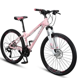 KDHX Bike KDHX Madam Mountain Bike 27-Speed 26-Inch Wheels Aluminum Hard Frame Dual Disc Brake Suspension Fork That Takes Light Pink for Off-Road Racing (Size : 30 speed)