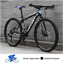 KEMANDUO Bike KEMANDUO 26 inch mountain bike, blue two double disc bicycle disc brake London banner bicycle, the bicycle adjustable seat slip, 21 speed