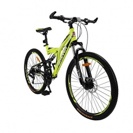 KOSGK Folding 26" Wheel Mountain Bike 24 Speed Small 16" Steel Frame Unisex City Bicycles,Green