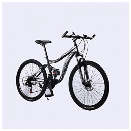 KXDLR Mountain Bike KXDLR Mountain Bike 21-30 Speeds 26 Inch Double Disc Brake Suspension Full Suspension Anti-Slip Bikes with High-Carbon Steel Frame, Black, 30 Speed