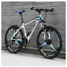 KXDLR Bike KXDLR Mountain Bike 26 Inches, 3 Spoke Wheels with Dual Disc Brakes, Front Suspension Folding Bike 27 Speed MTB Bicycle, Blue