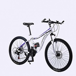 laonie Bike laonie Mountain Bike Variable Speed Bicycle 24 / 26 inch Adult Bike Male and Female Students Bicycle Double Disc Brake Mountain Bike-White_24 inch