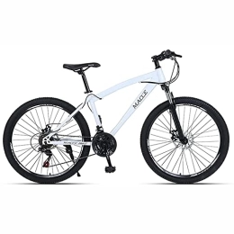 LapooH Bike LapooH 26inch Mountain Bike, 21-30 Speed Youth Adult Women Road Bikes Light Steel Frame Double Disc Brake, White, 27 speed