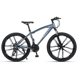 LHQ-HQ Bike LHQ-HQ Adult Mountain Bike, 26" Wheel, 21 Speed, Fork Suspension, Disc Brake, High-Carbon Steel Frame, MTB Bikes Suitable for Men / Women / Teens, Gray