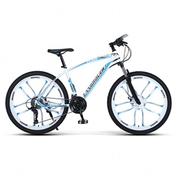 LHQ-HQ Bike LHQ-HQ Mountain Adult Bike, 24 Speed, 26" Wheel, Fork Suspension, Dual Disc Brake, High-Carbon Steel Frame, Loading 270 Lbs Suitable for Height 5.2-6Ft, White