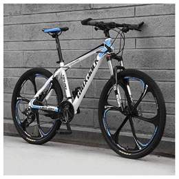 LHQ-HQ Bike LHQ-HQ Outdoor sports 21 Speed Mountain Bike 26 Inches 6Spoke Wheel Front Suspension Dual Disc Brake MTB Bicycle, Blue