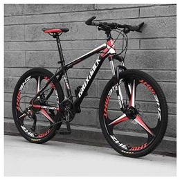 LHQ-HQ Bike LHQ-HQ Outdoor sports Mountain Bike 26 Inches, 3 Spoke Wheels with Dual Disc Brakes, Front Suspension Folding Bike 27 Speed MTB Bicycle, Red