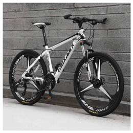 LHQ-HQ Bike LHQ-HQ Outdoor sports Mountain Bike 26 Inches, 3 Spoke Wheels with Dual Disc Brakes, Front Suspension Folding Bike 27 Speed MTB Bicycle, White