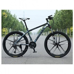 LHQ-HQ Bike LHQ-HQ Outdoor sports MTB Front Suspension 30 Speed Gears Mountain Bike 26" 10 Spoke Wheel with Dual Oil Brakes And HighCarbon Steel Frame, Gray