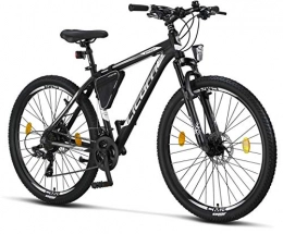 Licorne Bike Mountain Bike Licorne Bike Premium mountain bike in 27.5 inches - bicycle for boys, girls, men and women - Shimano 21 speed gears - disc brake men's bike - effect - black / white (2 x disc brake)