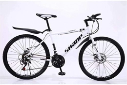 BWJL Mountain Bike Lightweight 21 speeds Mountain Bikes, Mountain Bike 24 / 26 Inch Double Disc Brake, Hardtail Mountain Bike with Adjustable Seat Carbon Steel White Spoke Wheel, 24-stage shift, 26inches