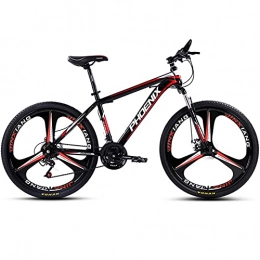 LZHi1 Bike LZHi1 26 Inch 27 Speed Men Mountain Bike With Suspension Fork, High Carbon Steel Frame Mountan Bicycle With Dual Disc Brake, Outdoor City Commuter Road Bike(Color:Black red)