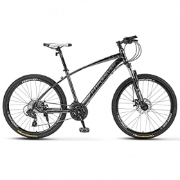 LZHi1 Bike LZHi1 26 Inch 27 Speed Mountain Bike With Lock-Out Suspension Fork, Adult Road Offroad City Bike, Carbon Steel Frame Urban Commuter City Bicycle With Double Disc Brake(Color:Black grey)