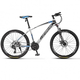 LZHi1 Bike LZHi1 26 Inch 27 Speed Mountain Bike With Lock-Out Suspension Fork, Adult Road Offroad City Bike, Carbon Steel Frame Urban Commuter City Bicycle With Double Disc Brake(Color:White blue)