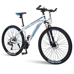 LZHi1 Bike LZHi1 26 Inch 33 Speed Mountain Bike With Lock-Out Suspension Fork, Aluminum Alloy Mountain Trail Bicycle With Double Oil Disc Brake, Outroad Mountain Bicycle For Men Women(Color:White blue)