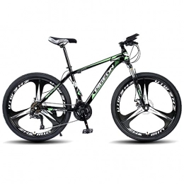 LZHi1 Bike LZHi1 26 Inch Adult Mountain Bike Commuter Bicycle, 30 Speed Mountan Trail Bicycle With Suspension Fork, High Carbon Steel Frame Dual Disc Brake City Road Bike(Color:Black green)