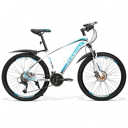 LZHi1 Bike LZHi1 26 Inch Adult Mountain Bike Commuter Bike, 27 Speed Suspension Fork Mountain Bicycle, Dual Disc Brake Outdoor Bikes With Adjustable Seat(Color:White blue)