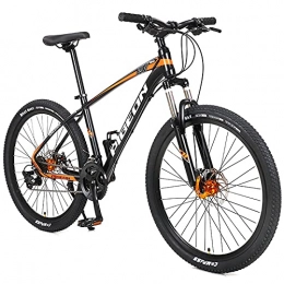 LZHi1 Bike LZHi1 26 Inch Adult Mountain Bike With Suspension Fork, 27 Speed Mens Mountain Bike Commuter Bicycle With Dual Disc Brakes, Aluminum Alloy Frame Road Bike Urban Street Bicycle(Color:Black orange)