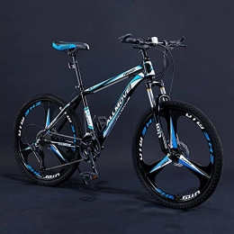 LZHi1 Bike LZHi1 26 Inch Commuter Bike Mountain Bike With Front Suspension Fork, 30 Speed Double Disc Brake Outroad Mountain Bicycle, Adjustable Seat Outdoor Bikes City Road Bikes(Color:Black blue)