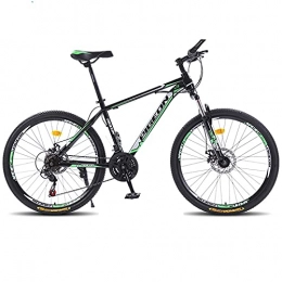 LZHi1 Bike LZHi1 26 Inch Men Mountain Bike With Lockable Suspension Fork, 30 Speed Mountain Trail Bike Commuter Bike With Dual Disc Brakes, Aluminum Alloy Frame Road Bike Urban Street Bicycle(Color:Black green)