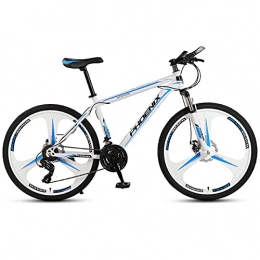 LZHi1 Bike LZHi1 26 Inch Men Mountain Bike With Suspension Fork, 27 Speed Mountain Trail Bike With Dual Disc Brake, Urban Commuter City Bicycle With Adjustable Seat(Color:White blue)