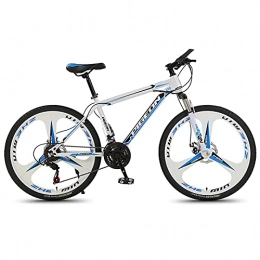 LZHi1 Bike LZHi1 26 Inch Mountain Bike 27 Speed Adult Bike For Men Women, High Carbon Steel Frame Mountan Bicycle With Suspension Fork, Urban Commuter City Bicycle With Dual Disc Brake(Color:White blue)