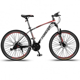 LZHi1 Bike LZHi1 26 Inch Mountain Bike For Women And Men, 27 Speed Adult Road Offroad City Bike With Lock-Out Suspension Fork, Double Disc Brake Mountain Bicycle With Adjustable Seat(Color:Black red)