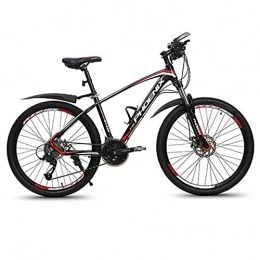 LZHi1 Bike LZHi1 26 Inch Mountain Bike With Suspension Fork, 27 Speed Dual Disc Brake Mountain Bicycle, Aluminum Alloy Frame Outdoor Bike Commuter Bike For Women And Men(Color:Black red)