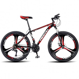 LZHi1 Bike LZHi1 26 Inch Mountain Bike With Suspension Fork, 30 Speed Dual Disc Brake Cycling Sports Mountain Bicycle, High Carbon Steel City Commuter Road Bike For Women And Men(Color:Black red)