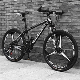 LZHi1 Bike LZHi1 Mountain Bike 26 Inch For Men And Women, 27 Speed Double Disc Brake Adult Mountain Bicycles, Adjustable Seat Carbon Steel City Road Bikes(Color:Black)