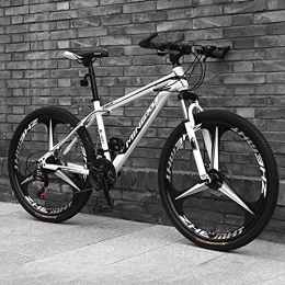 LZHi1 Bike LZHi1 Mountain Bike 26 Inch For Men And Women, 27 Speed Double Disc Brake Adult Mountain Bicycles, Adjustable Seat Carbon Steel City Road Bikes(Color:White)