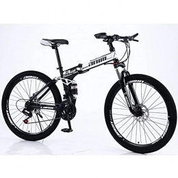 MENG Bike MENG Adult Mountain Bike, 26-Inch Wheels, Dual Disc Brake Bicycle BlackRed, High-Carbon Steel Frame Dual Full Suspension, Alloy Frame Bicycle for Boys, Girls, Men and Women Bicycle, a, 27Speed