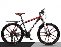 WJSW Mountain Bike Mens Mountain Bike, 26 Inch Wheel Commuter City Hardtail Off-road Damping City Road Bicycle (Color : Black red, Size : 30 speed)