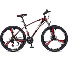 WYZQ Bike Mountain Bike, 24 Speed 26 Inch 3-Spoke Wheels Shock Absorption Mountain Bicycle, Aluminum Alloy Frame, Off-Road Road Bike, Adult Riding outside Sports, Red