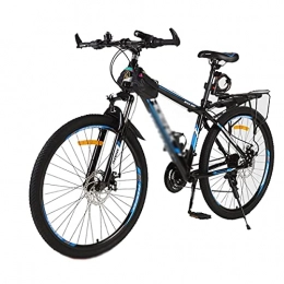 FBDGNG Mountain Bike Mountain Bike 24 Speed Carbon Steel Frame 26 Inches 3-Spoke Wheels Dual Disc Brake Bike Suitable For Men And Women Cycling Enthusiasts(Size:24 Speed, Color:Blue)