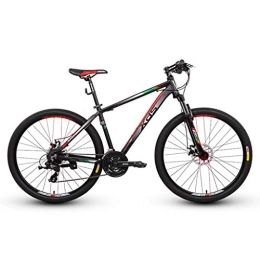 Dsrgwe Mountain Bike Mountain Bike, Aluminium Alloy Frame Bicycles, Double Disc Brake and Front Suspension, 27.5inch Spoke Wheel, 24 Speed (Color : A)