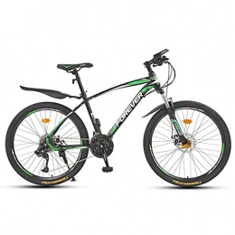 FXMJ Mountain Bike Mountain Bike for Men, Lightweight Aluminum Full Suspension Frame, Suspension Fork, 21 Speed ​​Gears Dual Disc Brakes Mountain Bicycle, Black Green, 26in