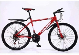 ZXL Bike Mountain bike Mountain Bike, 24 / 26 Inch Double Disc Brake, Adult MTB Country Gearshift Bicycle, Hardtail Mountain Bike with Adjustable Seat Carbon Steel Red Spoke Wheel, road bike