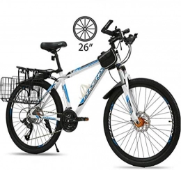 BUK Bike Mountain Bike, Teen Trekking Bike Cross Trekking Bikes Double Brake Bike Shock Absorbing Off-Road Racing Bike 26 Inch Students Variable Speed Off-Road-27 speed_Blue