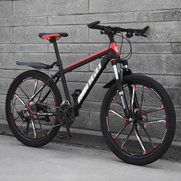 DKZK Bike Mountain Bikes, 24 / 26 Inch MenS Mountain Bike, High Carbon Steel Hard Tail City / Road Bike Disc Brake Bike With Adjustable Front Suspension Seats