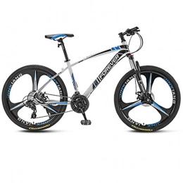 WYZQ Bike Mountain Bikes, 24 Inches 3-Spoke Wheels Off-Road Road Bicycles, High-Carbon Steel Frame, Shock-Absorbing Front Fork, Double Disc Brake, B, 27 speed