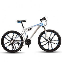 ndegdgswg Mountain Bike ndegdgswg 24 / 26 Inch Mountain Bike, Double Shock Absorber White Blue 10 Knife Wheel Off Road Variable Speed Road Youth Bike 24inches 27speed