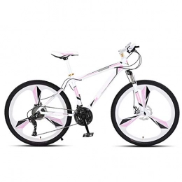 ndegdgswg Mountain Bike ndegdgswg Mountain Bike, Ladies White Powder One Wheel Student 24 Inch 30 Speed Dual Disc Brake Bicycle Racing 24inches27speed Aluminumalloyframe-threeknifewheels-whitepink